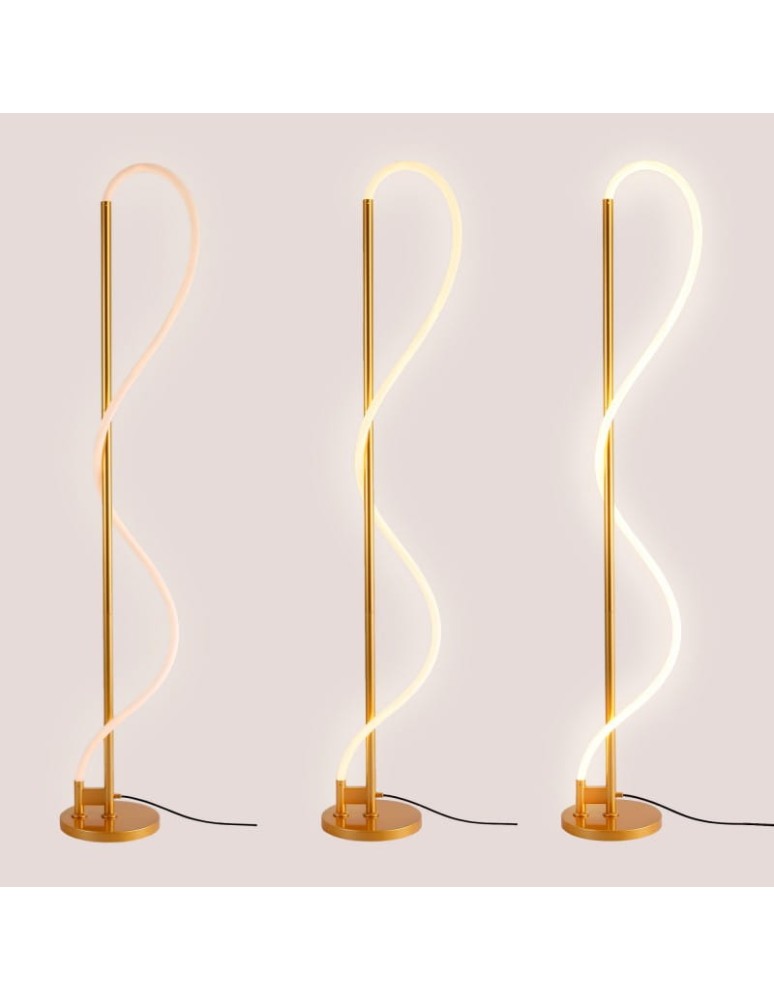 Abruzzo Nowoczesna Lampa podłogowa Złota LED 30W 3000K Spirali ABR-EOS-G-30W