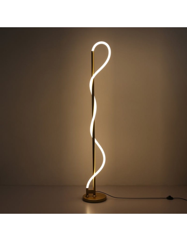 Abruzzo Nowoczesna Lampa podłogowa Złota LED 30W 3000K Spirali ABR-EOS-G-30W