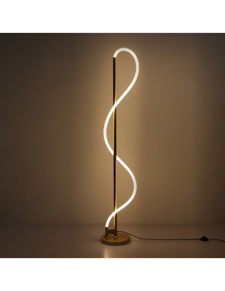 Abruzzo Nowoczesna Lampa podłogowa Złota LED 30W 3000K Spirali ABR-EOS-G-30W