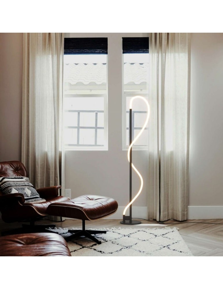 Floor lamps - Abruzzo Modern Black LED Floor Lamp 30W 3000K Spiral ABR-EOS-C-30W. - product kolory-swiatla.pl 3