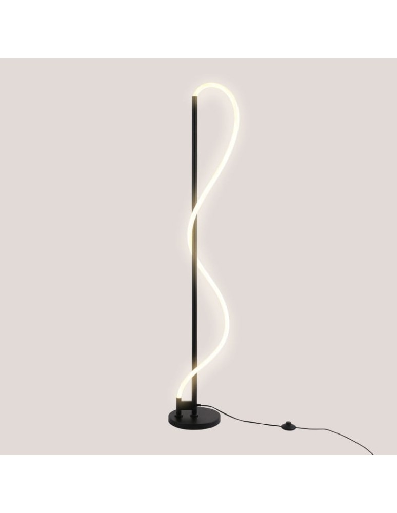 Abruzzo Nowoczesna Lampa podłogowa Czarna LED 30W 3000K Spirali ABR-EOS-C-30W