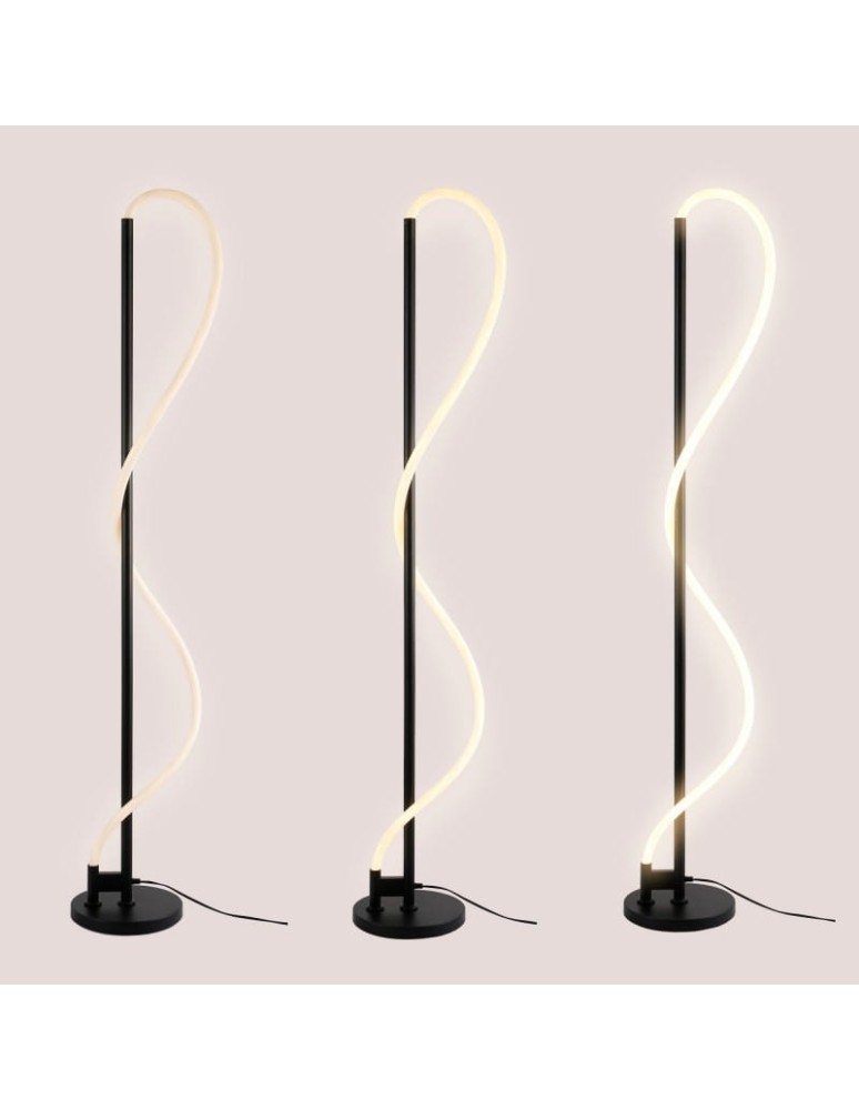 Floor lamps - Abruzzo Modern Black LED Floor Lamp 30W 3000K Spiral ABR-EOS-C-30W. - product kolory-swiatla.pl 11