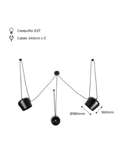 Abruzzo Nowoczesna Lampa Wisząca 3xØ30cm Rittoro ABR-SHIL-E27 - produkt 2