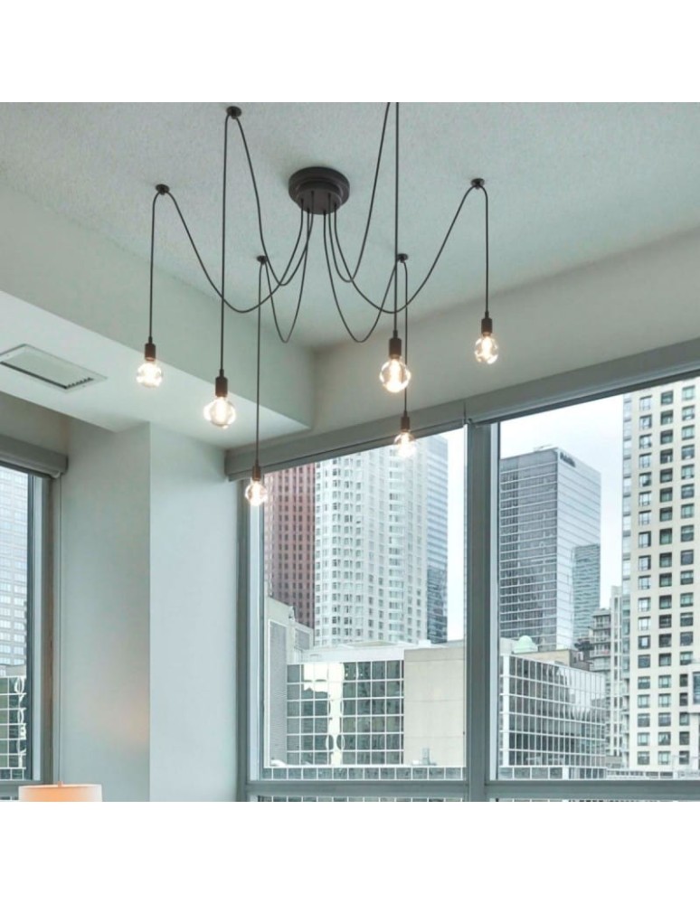 Pendant lamps - Abruzzo Modern Spider Pendant Lamp 6xE27 Regnetto ABR-SPIDER-6XE27. - product kolory-swiatla.pl 5