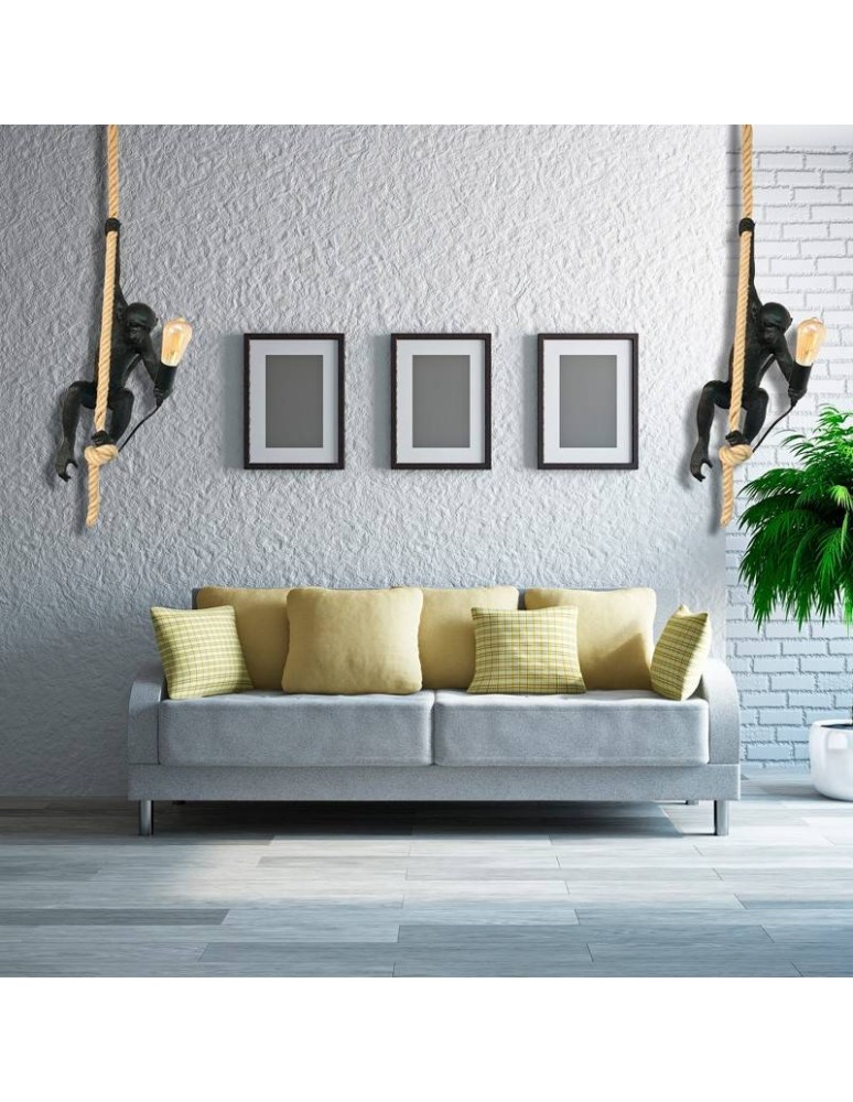 Abruzzo Lampa Wisząca Czarna Małpa Pino E27 ABR-KAR-C