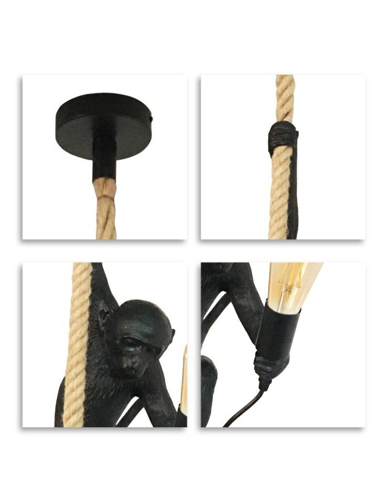Pendant lamps - Abruzzo Black Monkey Pino E27 Pendant Lamp ABR-KAR-C - product kolory-swiatla.pl 3