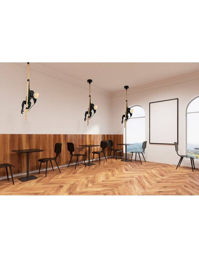 Abruzzo Lampa Wisząca Czarna Małpa Pino E27 ABR-KAR-C