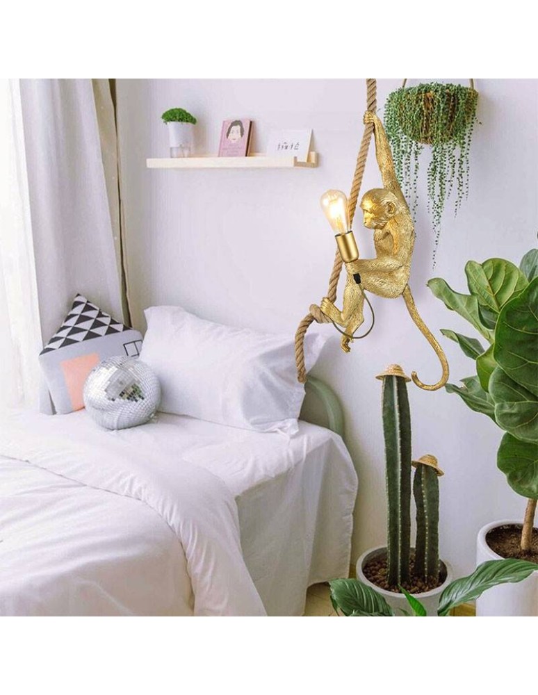 Pendant lamps - Abruzzo Pino E27 Gold Monkey Pendant Lamp ABR-KAR-G - product kolory-swiatla.pl 2