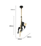 Pendant lamps - Abruzzo Pino E27 Gold Monkey Pendant Lamp ABR-KAR-G - product 7