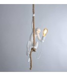 Abruzzo Lampa Wisząca Biała Małpa Pino E27 ABR-KAR-B