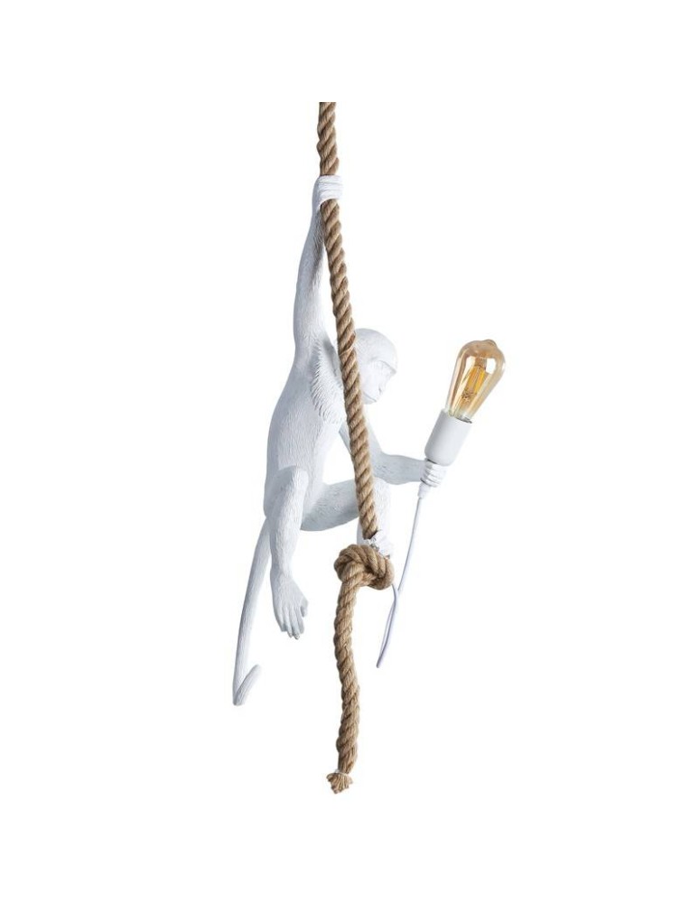 Abruzzo Lampa Wisząca Biała Małpa Pino E27 ABR-KAR-B