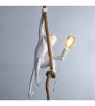 Abruzzo Lampa Wisząca Biała Małpa Pino E27 ABR-KAR-B