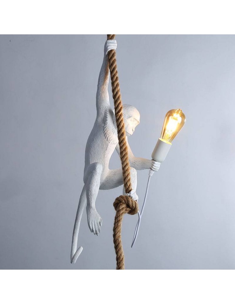 Pendant lamps - Abruzzo Pino E27 White Monkey Pendant Lamp ABR-KAR-B - product kolory-swiatla.pl 4