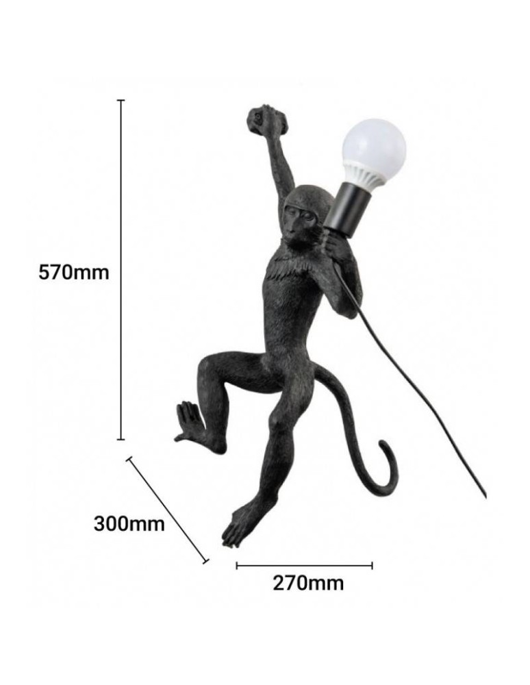 Abruzzo Lampa Wisząca Czarna Małpa Shimpo E27 ABR-KAR3-C