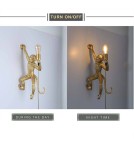 Abruzzo Lampa Wisząca Złota Małpa Shimpo E27 ABR-KAR3-G