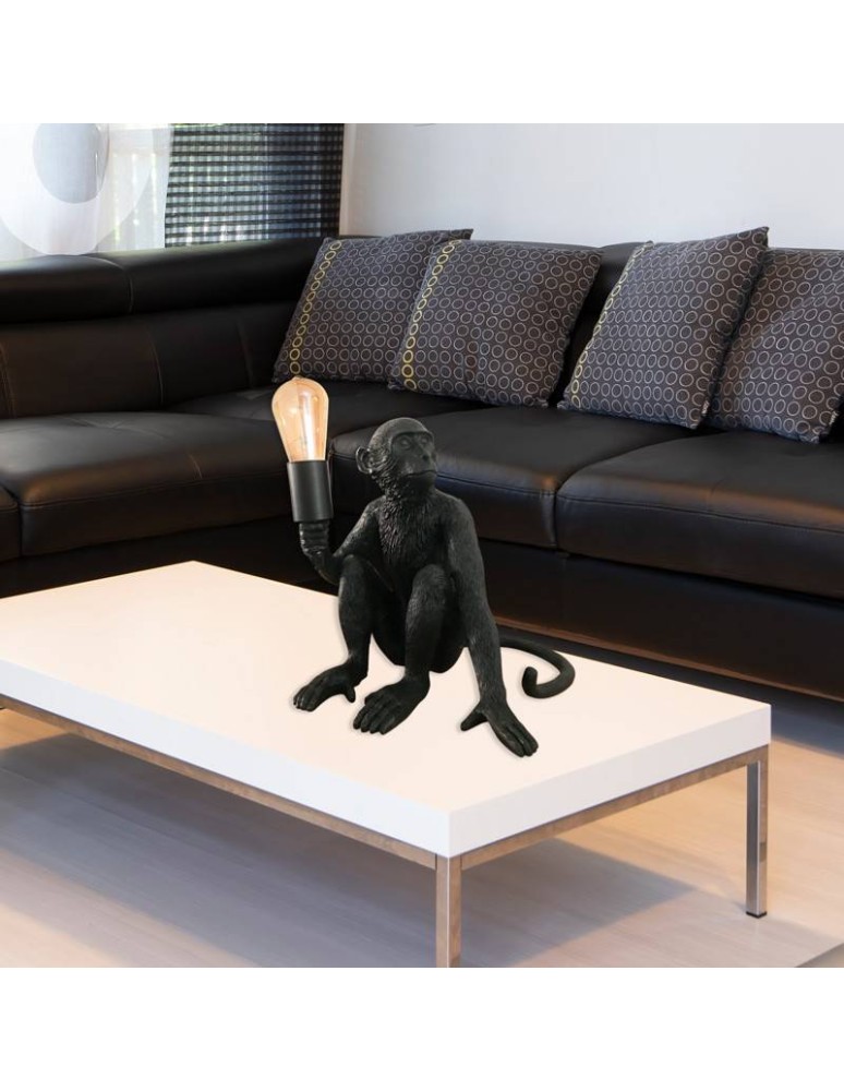 Abruzzo Lampa Stołowa Czarna Małpa Cappuccino E27 ABR-KARD4-C