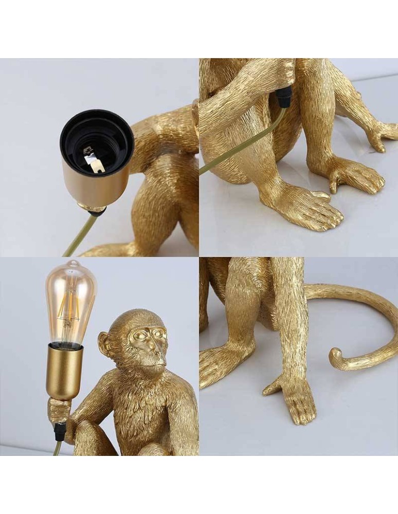 Abruzzo Lampa Stołowa Złota Małpa Cappuccino E27 ABR-KARD4-G