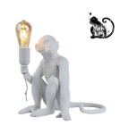 Abruzzo Lampa Stołowa Biała Małpa Cappuccino E27 ABR-KARD4-B