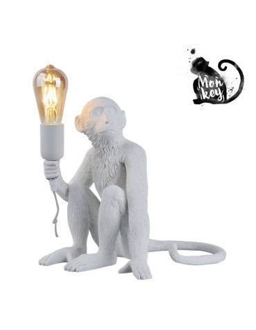 Abruzzo Table Lamp White Monkey Cappuccino E27 ABR-KARD4-B