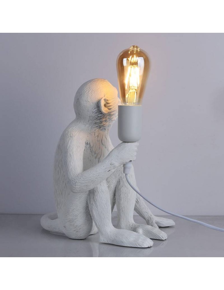 Abruzzo Lampa Stołowa Biała Małpa Cappuccino E27 ABR-KARD4-B