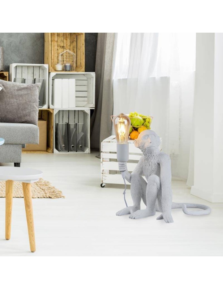 Abruzzo Lampa Stołowa Biała Małpa Cappuccino E27 ABR-KARD4-B