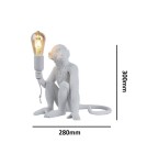 Abruzzo Lampa Stołowa Biała Małpa Cappuccino E27 ABR-KARD4-B