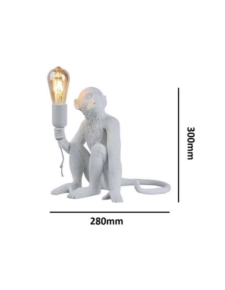Abruzzo Lampa Stołowa Biała Małpa Cappuccino E27 ABR-KARD4-B