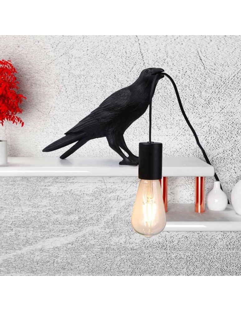 Table lamps - Abruzzo Raven Corvo E27 Resin Table Lamp ABR-KARD-K. - product kolory-swiatla.pl 2