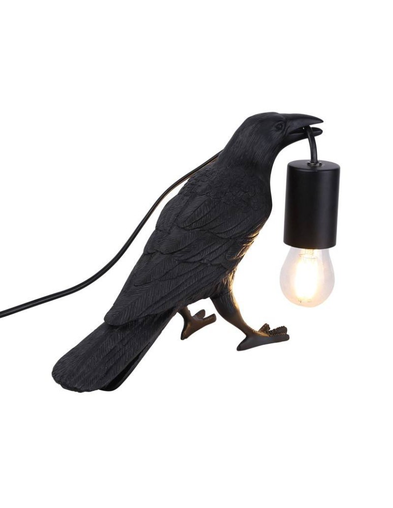 Abruzzo Lampa Stołowa z żywicy Kruk Corvo E27 ABR-KARD-K