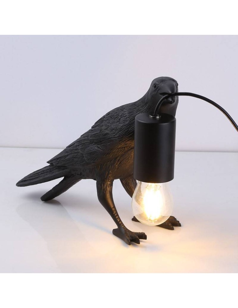 Abruzzo Lampa Stołowa z żywicy Kruk Corvo E27 ABR-KARD-K