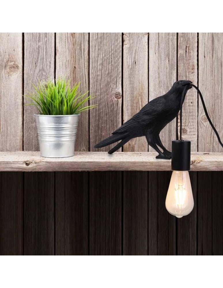 Abruzzo Lampa Stołowa z żywicy Kruk Corvo E27 ABR-KARD-K