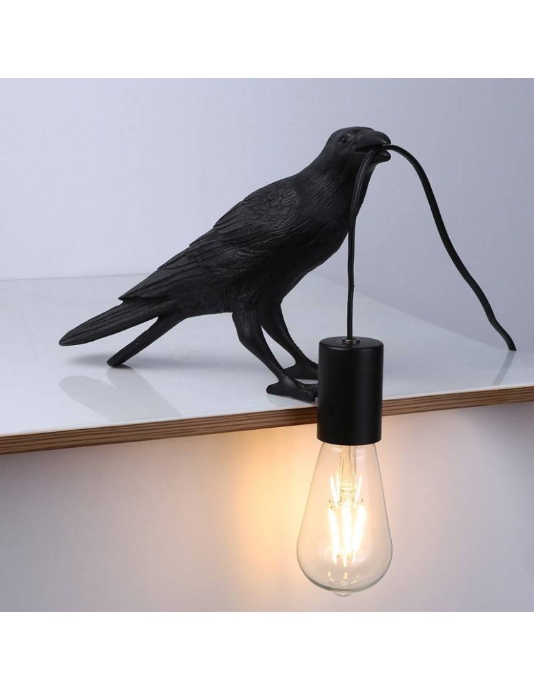 Abruzzo Lampa Stołowa z żywicy Kruk Corvo E27 ABR-KARD-K