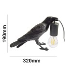 Abruzzo Lampa Stołowa z żywicy Kruk Corvo E27 ABR-KARD-K