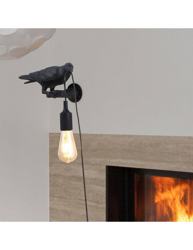 Abruzzo Kinkiet z Żywicy Kruk Corvo E27 ABR-KARD-K2