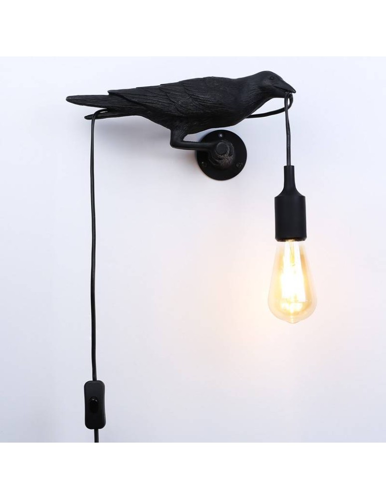 Abruzzo Kinkiet z Żywicy Kruk Corvo E27 ABR-KARD-K2