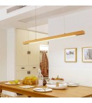 Pendant lamps over the island - Abruzzo Wooden Linear Lamp 120cm 3000K 24W LED Dritta ABR-LLZ-24W - product 4