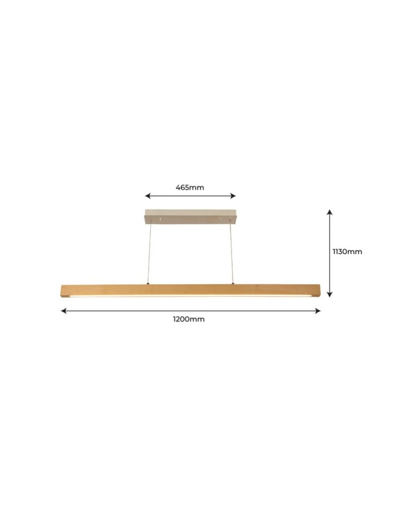 Abruzzo Lampa Liniowa Drewniana 120cm 3000K 24W LED Dritta ABR-LLZ-24W