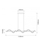 Abruzzo Lampa wisząca Chrom 30W 110cm Spirali 2 ABR-LAZZA-30W