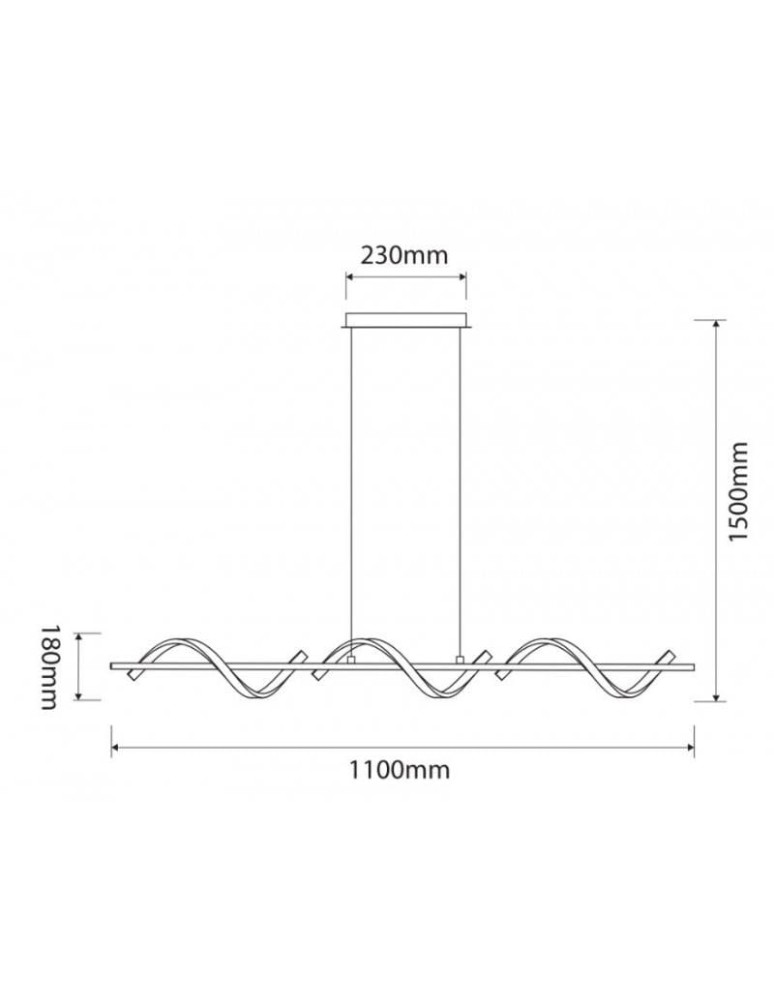 Abruzzo Lampa wisząca Chrom 30W 110cm Spirali 2 ABR-LAZZA-30W