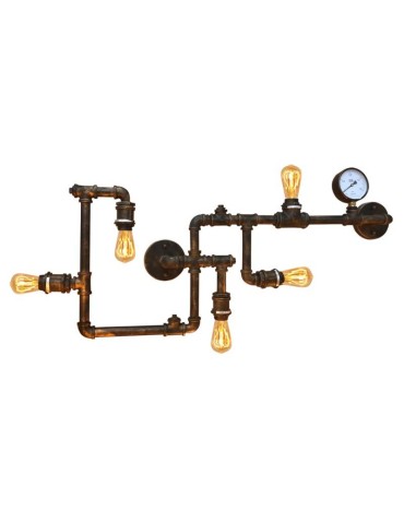 Abruzzo Retro 110cm 5xE27 Tubo Industrial Pipe Wall lamp ABR-LLKRR-5XE27