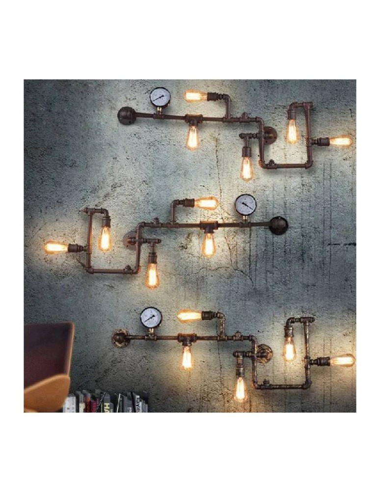 Wall lamps - Abruzzo Retro 110cm 5xE27 Tubo Industrial Pipe Wall lamp ABR-LLKRR-5XE27 - product kolory-swiatla.pl 2