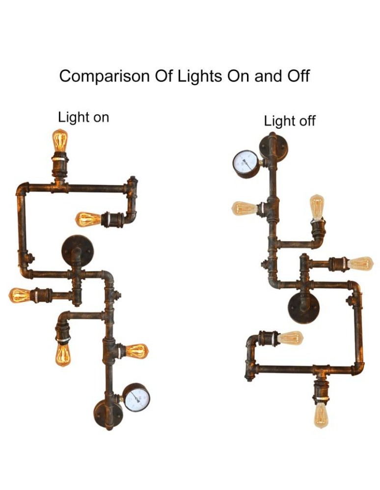 Wall lamps - Abruzzo Retro 110cm 5xE27 Tubo Industrial Pipe Wall lamp ABR-LLKRR-5XE27 - product kolory-swiatla.pl 3