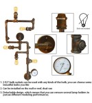 Abruzzo Kinkiet Industrialny Rury Retro 110cm 5xE27 Tubo ABR-LLKRR-5XE27