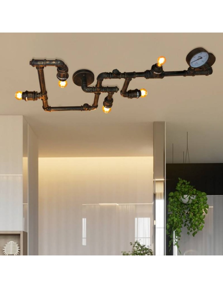 Wall lamps - Abruzzo Retro 110cm 5xE27 Tubo Industrial Pipe Wall lamp ABR-LLKRR-5XE27 - product kolory-swiatla.pl 6