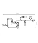 Wall lamps - Abruzzo Retro 110cm 5xE27 Tubo Industrial Pipe Wall lamp ABR-LLKRR-5XE27 - product 8