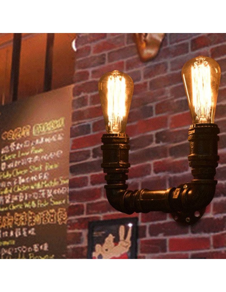 Wall lamps - Abruzzo Tubo ABR-LLK2RR-2XE27 Led Industrial Retro Tubes Wall lamp. - product kolory-swiatla.pl 4