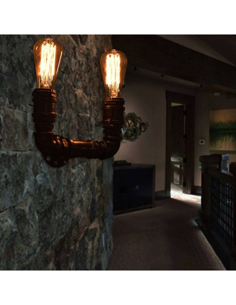 Wall lamps - Abruzzo Tubo ABR-LLK2RR-2XE27 Led Industrial Retro Tubes Wall lamp. - product kolory-swiatla.pl 7