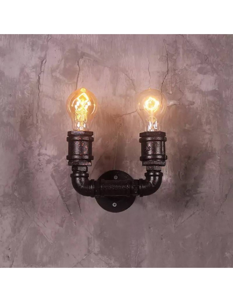 Abruzzo Kinkiet Led Industrialny Rury Retro 2xE27 Aruzzo Tubo ABR-LLK2RR-2XE27