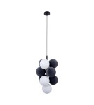 Pendant lamps - Abruzzo Glass Pendant Lamp 4 spheres of light and 6 spheres of sound Grey 4xG9 60 cm Vino ABR-GRAPPA--S - product 1