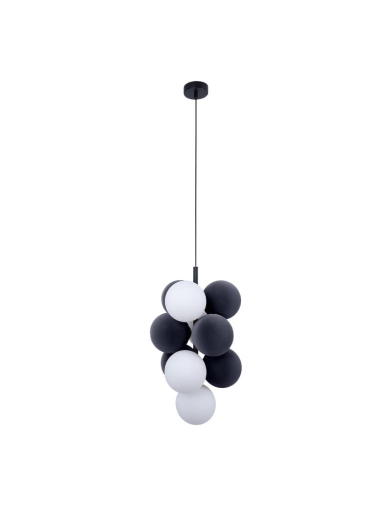 Pendant lamps - Abruzzo Glass Pendant Lamp 4 spheres of light and 6 spheres of sound Grey 4xG9 60 cm Vino ABR-GRAPPA--S - product kolory-swiatla.pl 1
